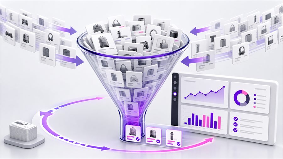 A continuously full product lead funnel feeding qualified opportunities into an analytics dashboard.